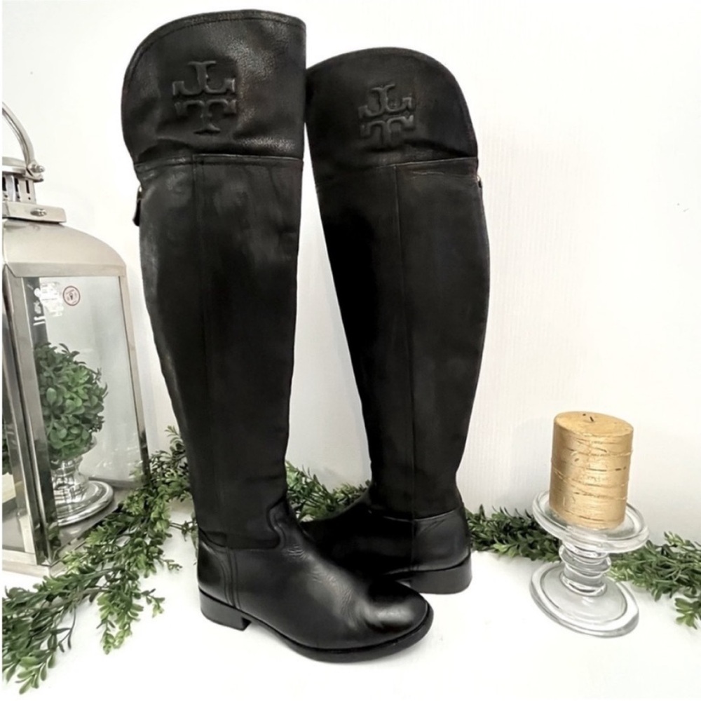 Tory Burch Simone Black Over-the-Knee Boots Size 8 - Picture 3 of 16